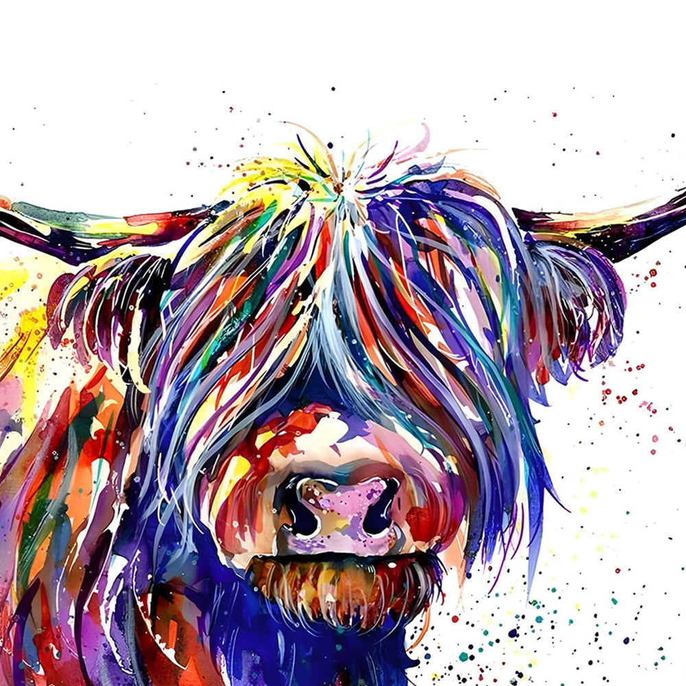 Paarse Highland Koe Diamond Painting