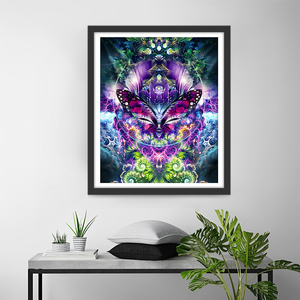 Paarse Vlinder Masker Diamond Painting