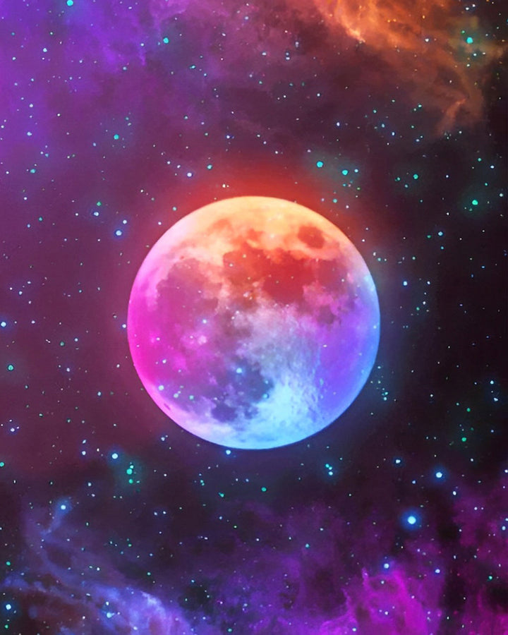 Paarse Volle Maan Diamond Painting