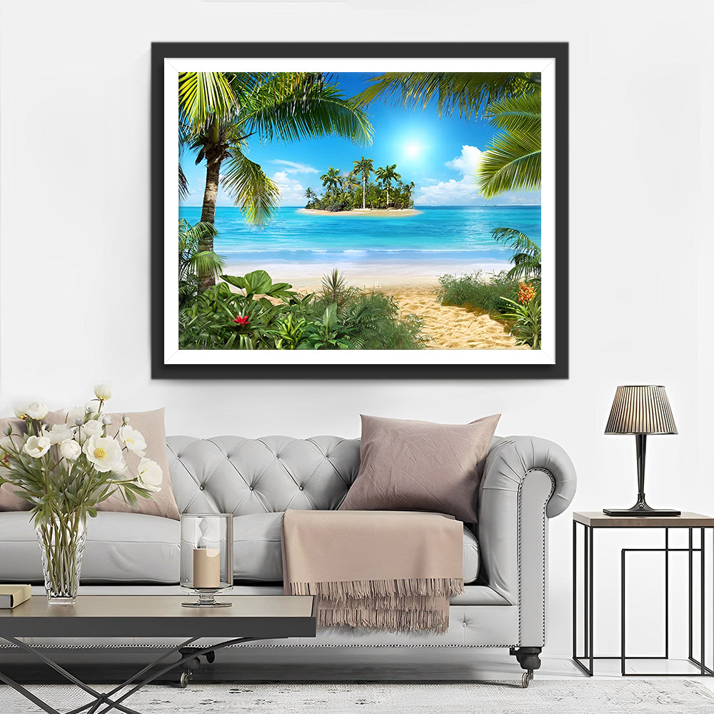 Palmbomen Eiland Diamond Painting