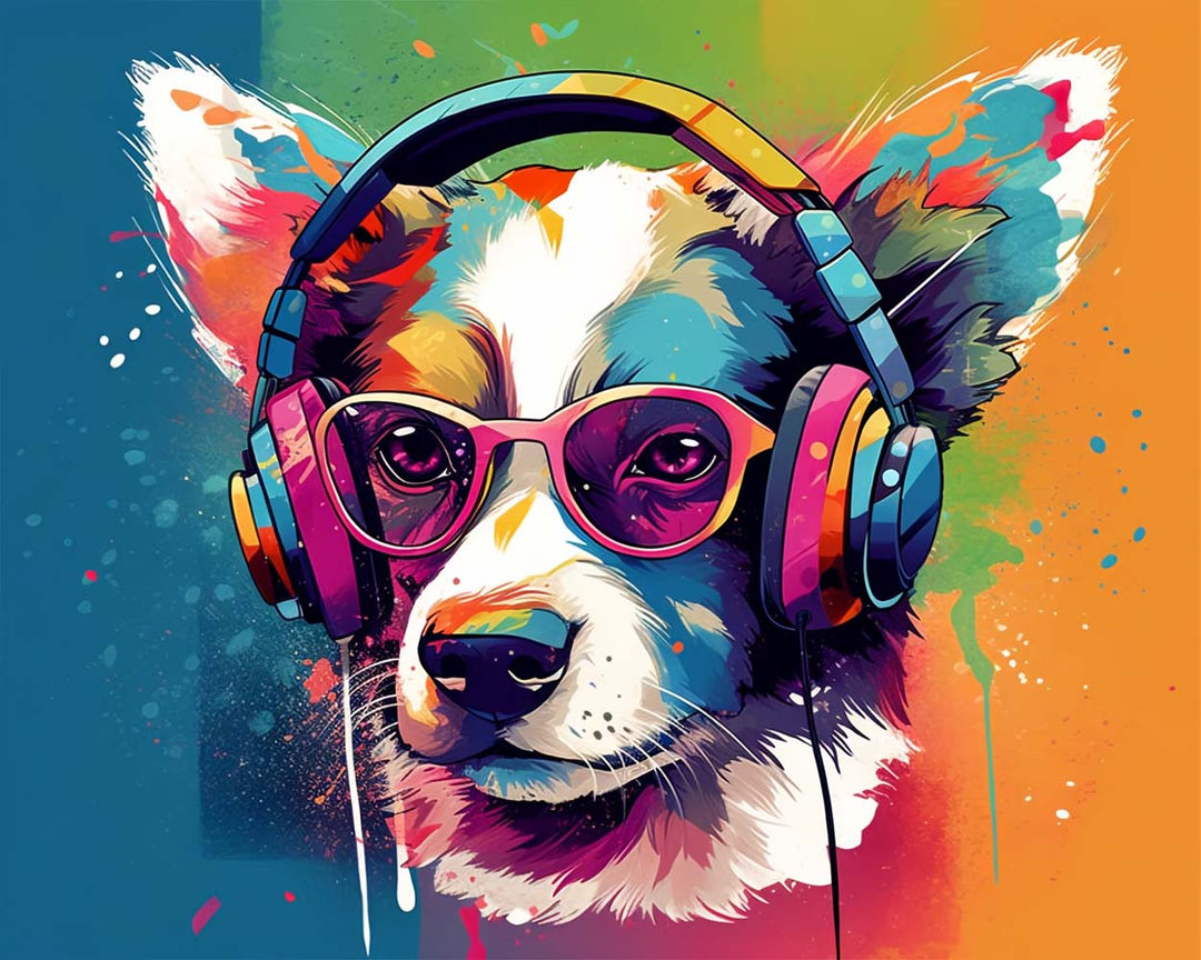 Pop-Art Kleurrijke Hond Diamond Painting