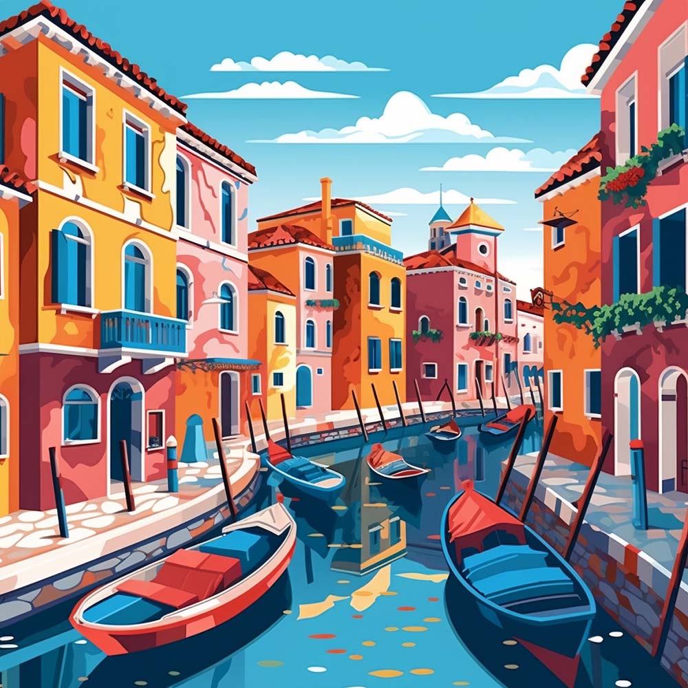 Popstijl Venetië Diamond Painting