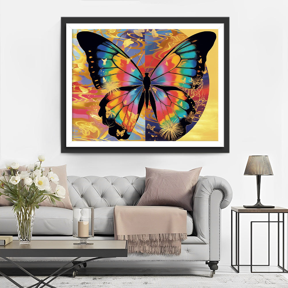 Prachtige Achtergrond en Vlinder Diamond Painting