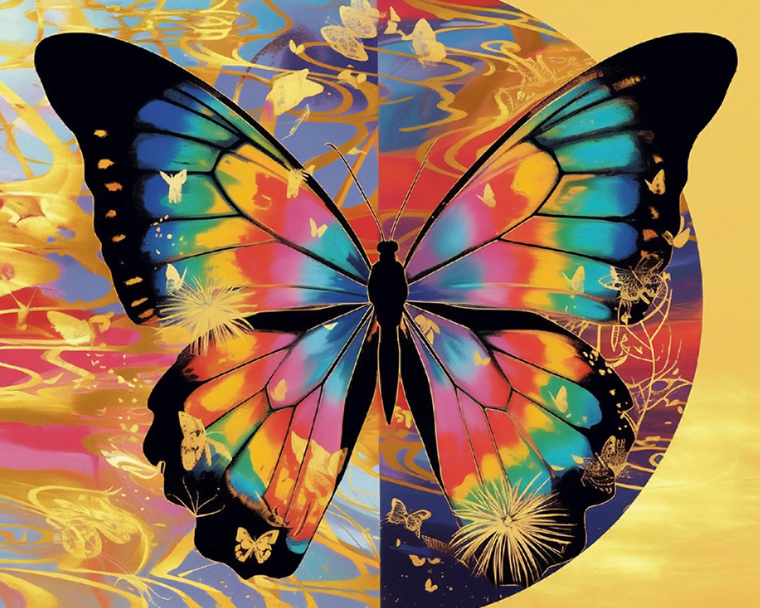 Prachtige Achtergrond en Vlinder Diamond Painting