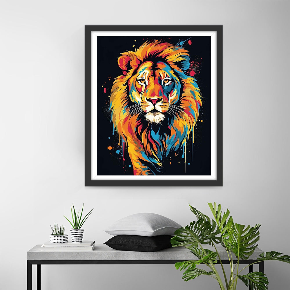 Prachtige Aquarel Leeuw Diamond Painting