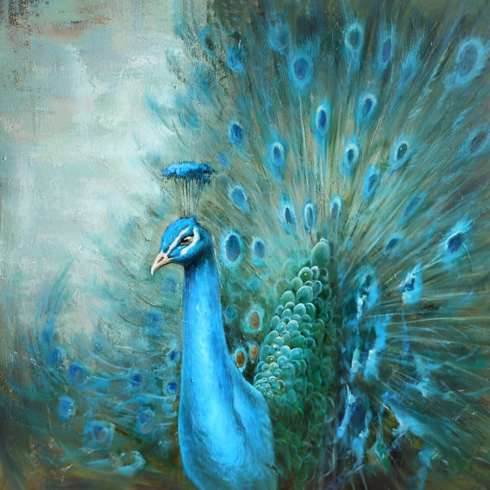 Prachtige Blauwe Pauw Diamond Painting