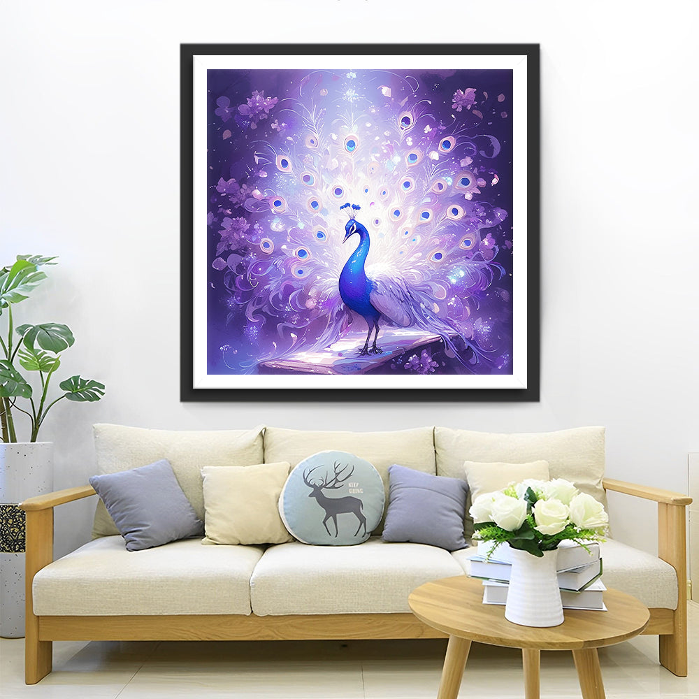 Prachtige Paarse Pauw Diamond Painting