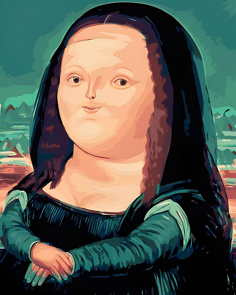 Q-versie van Mona Lisa Diamond Painting