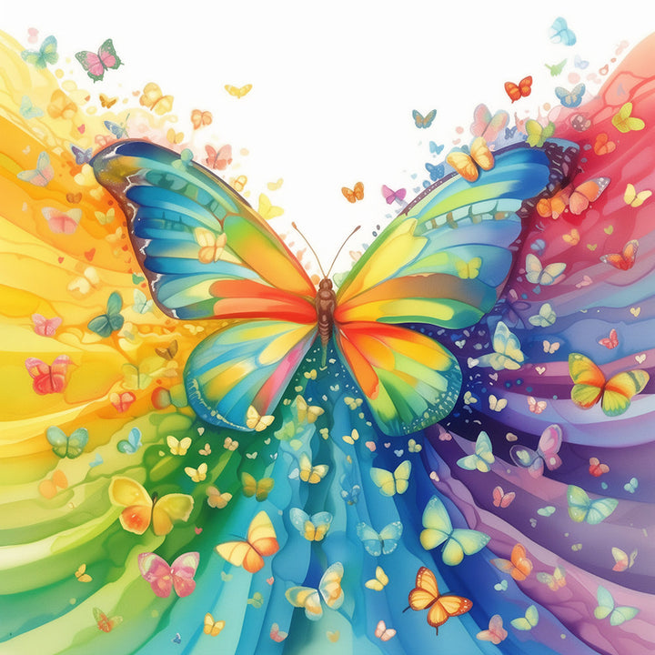 Regenboogvlindergroep Diamond Painting
