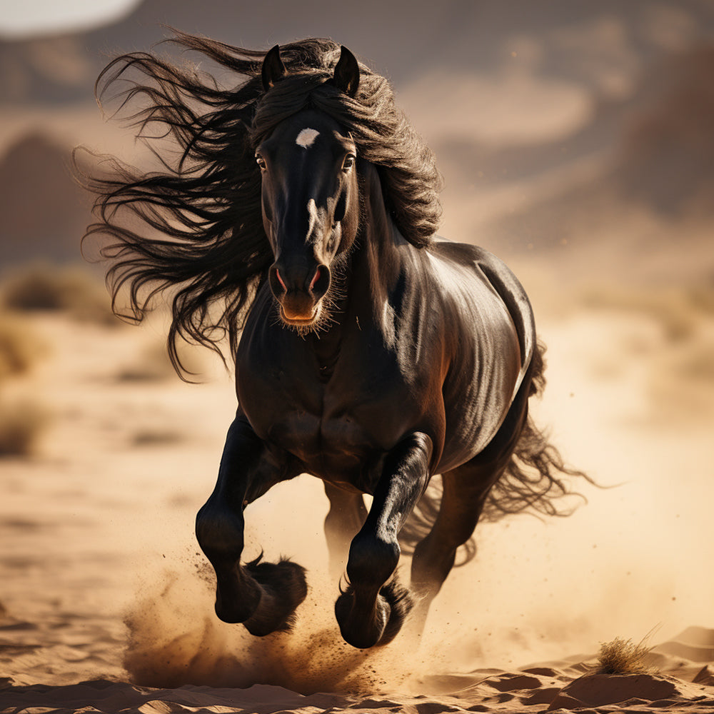 Rennend Donker Paard Diamond Painting