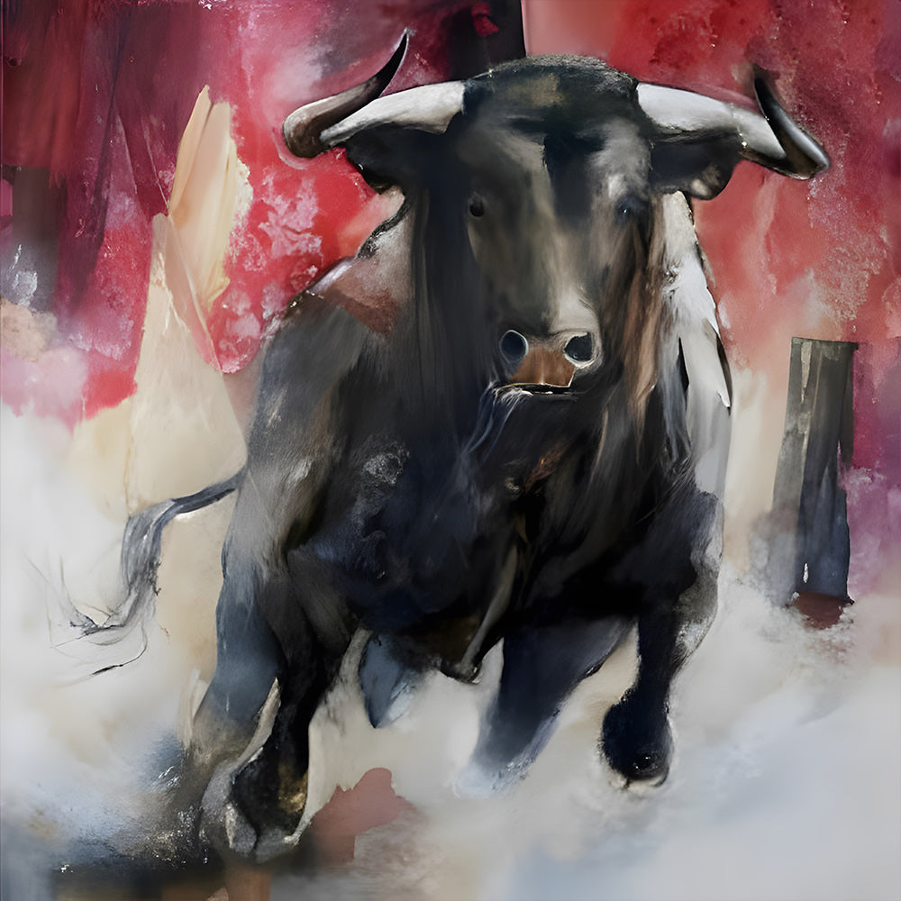 Rennende Zwarte Stier Diamond Painting