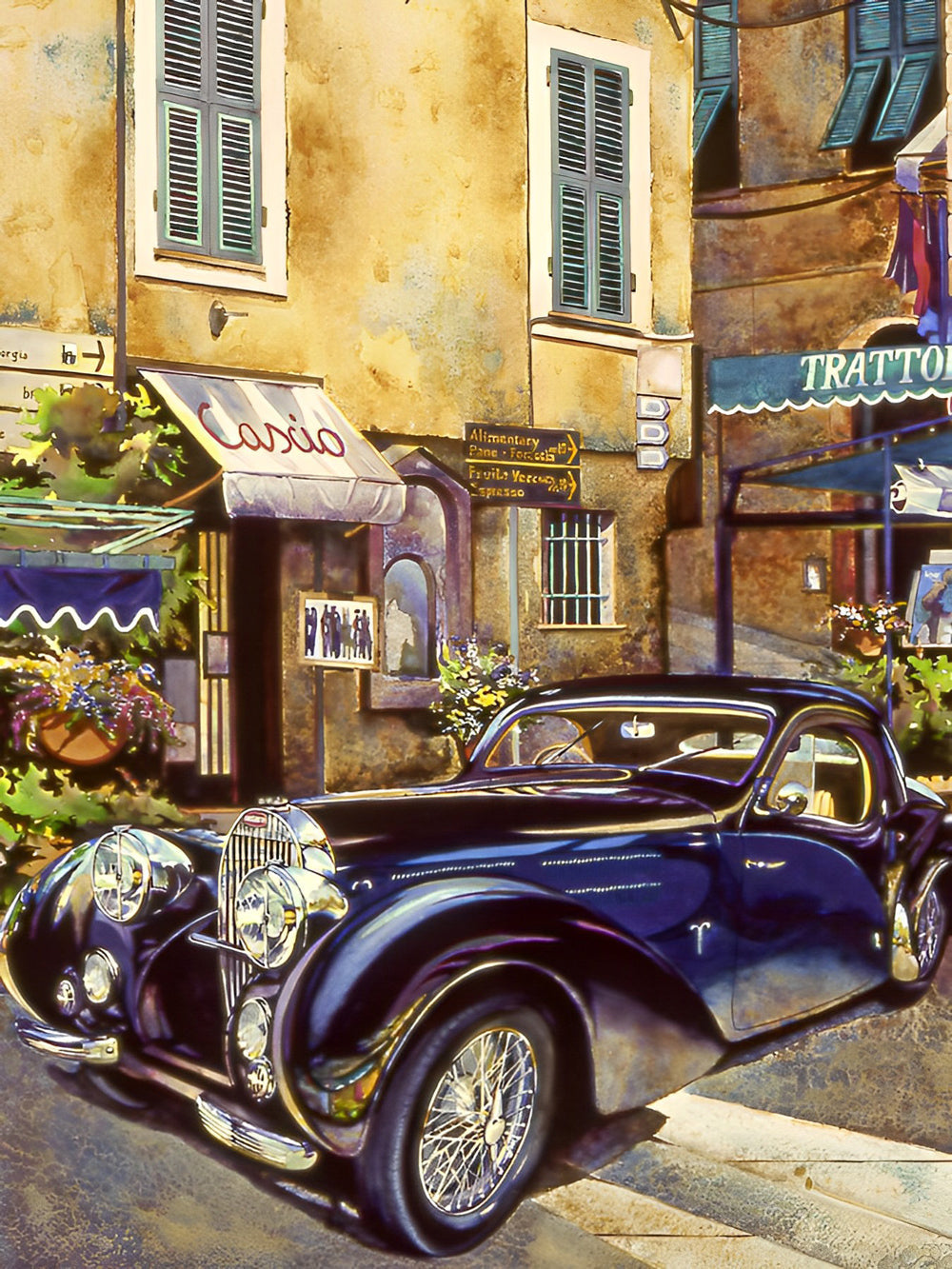 Retro Elegant Autoscène Diamond Painting
