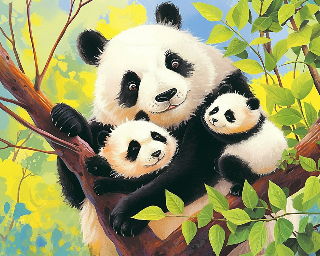 Reuzenpanda en Babypanda Diamond Painting