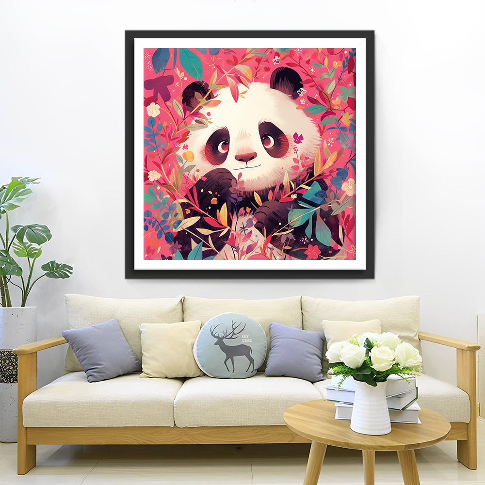 Reuzenpanda in de Struiken Diamond Painting