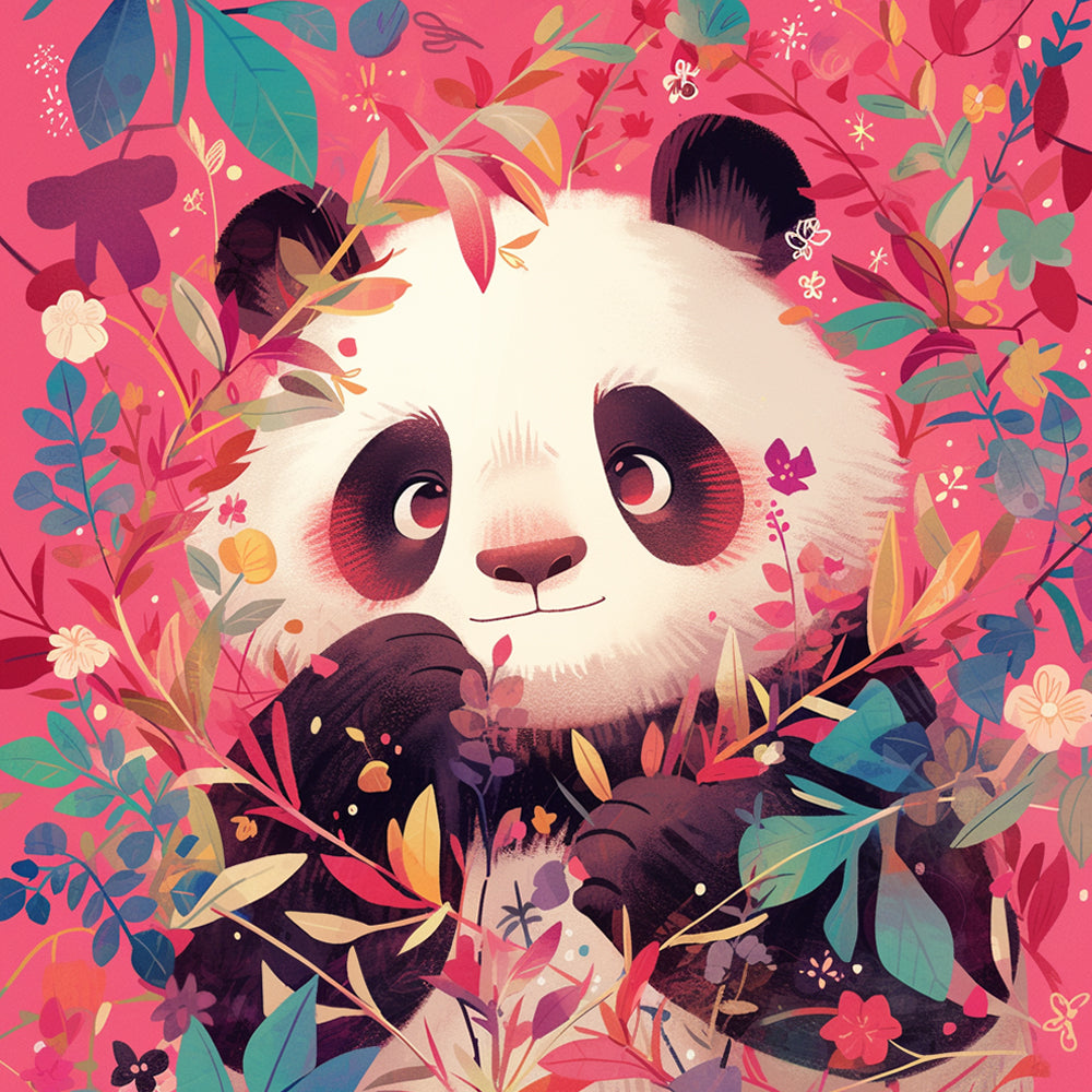 Reuzenpanda in de Struiken Diamond Painting