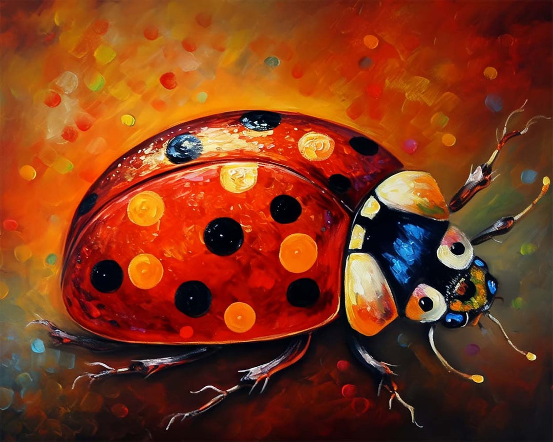Rode Lieveheersbeestje Diamond Painting