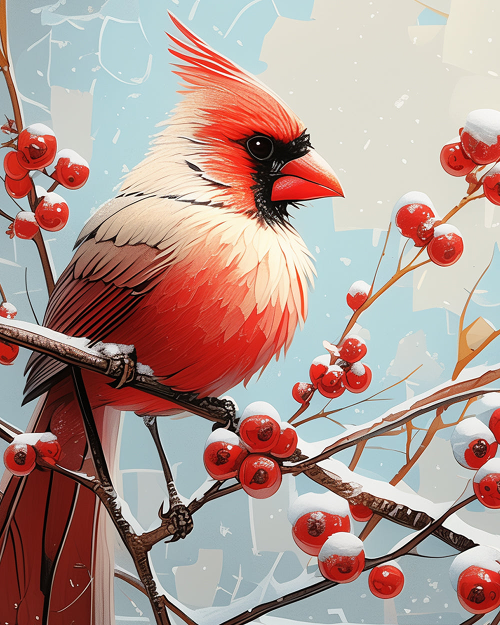 Rood Fruit en Rode Vogel Diamond Painting