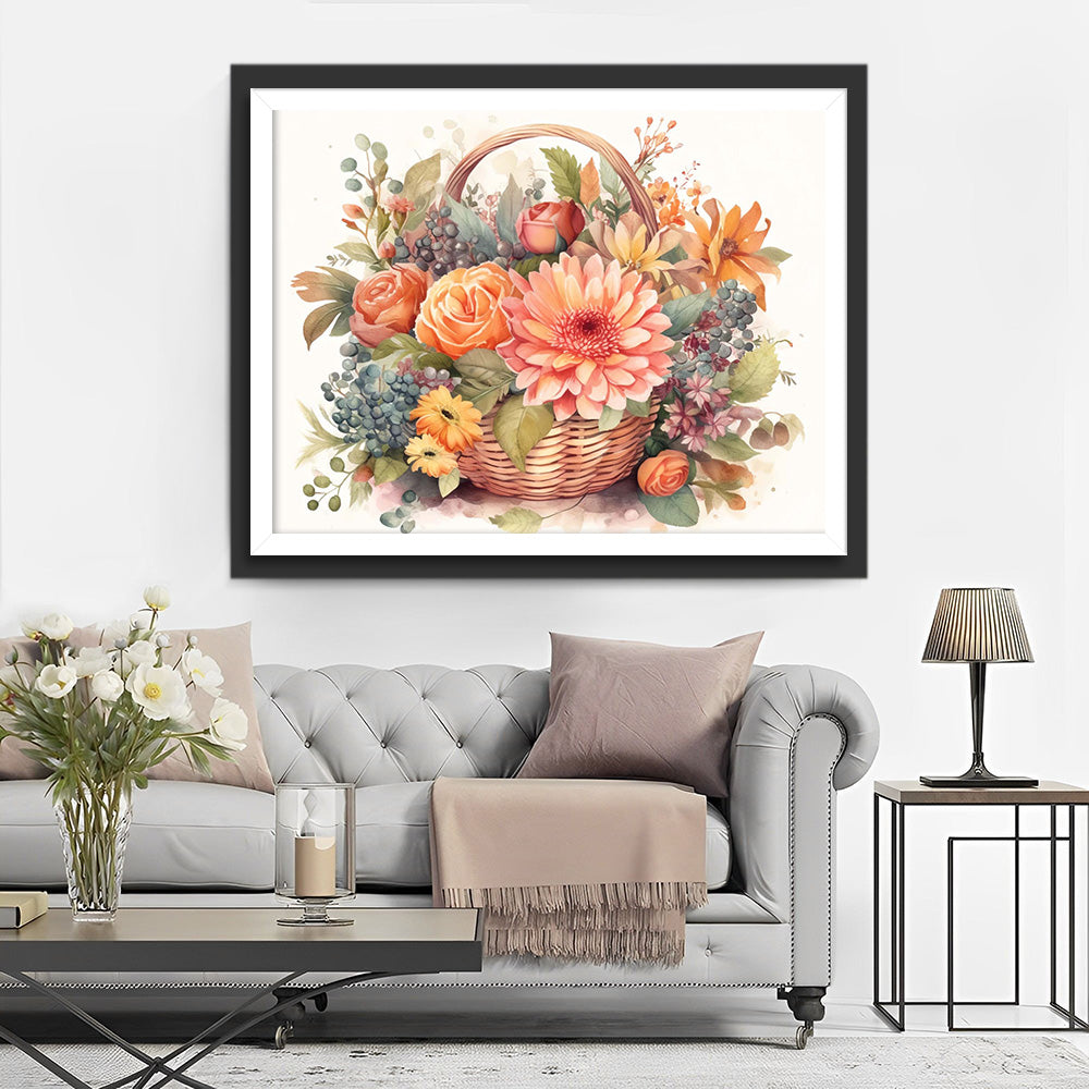 Roze Chrysant en Rozen in Mand Diamond Painting