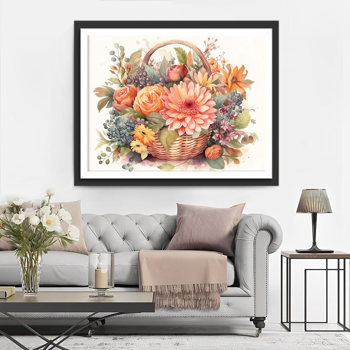 Roze Chrysant en Rozen in Mand Diamond Painting
