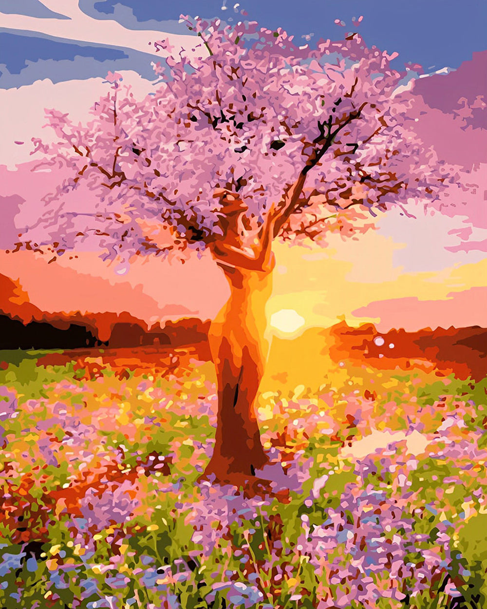 Roze Godinnenboom Diamond Painting