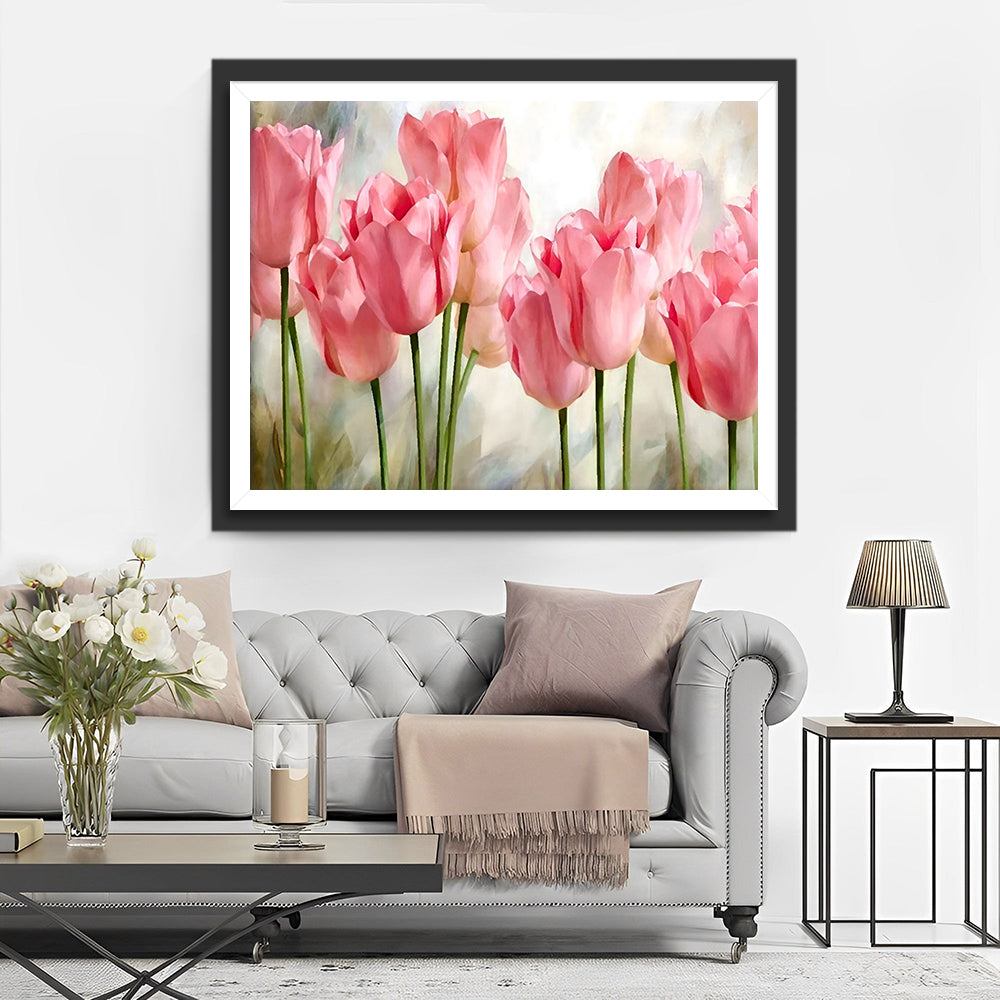 Roze Tulpen Diamond Painting