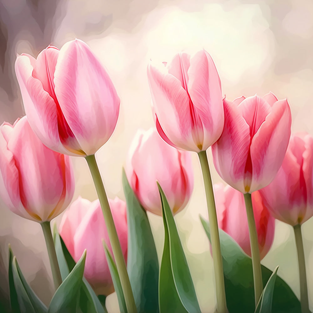 Roze Tulpen Diamond Painting