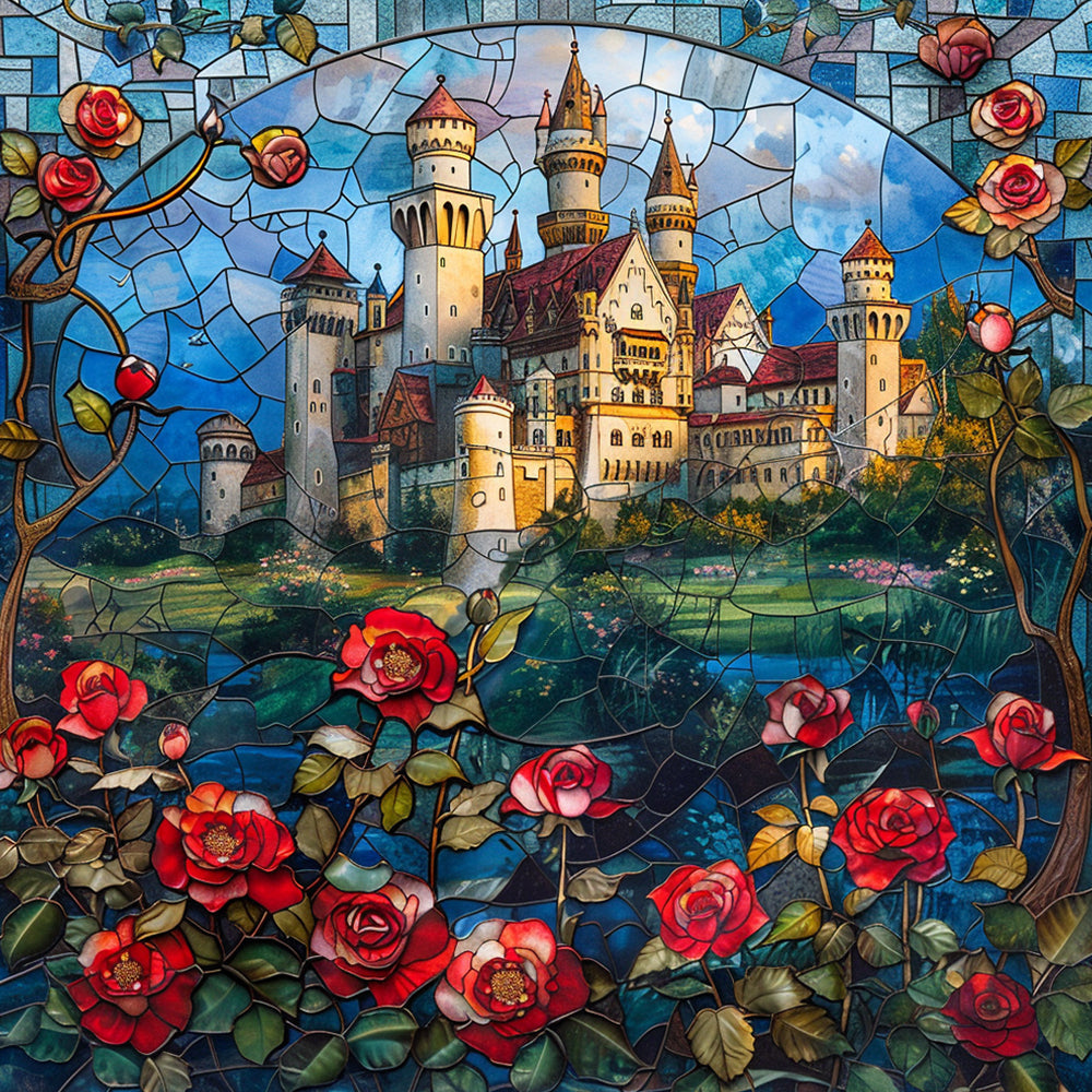 Rozen Tuinkasteel Diamond Painting