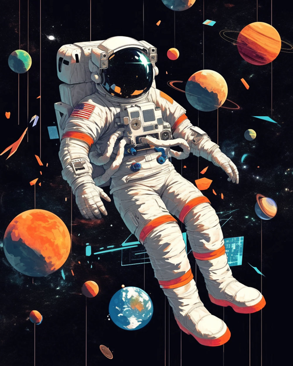 Ruimte-astronaut Diamond Painting