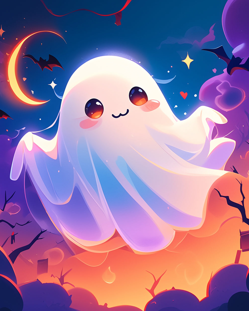 Schattig Spook in de Lucht Diamond Painting