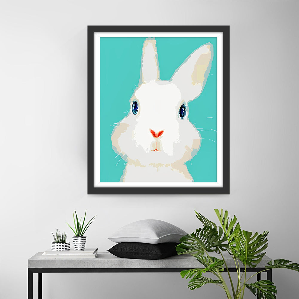 Schattig Wit Konijn Diamond Painting