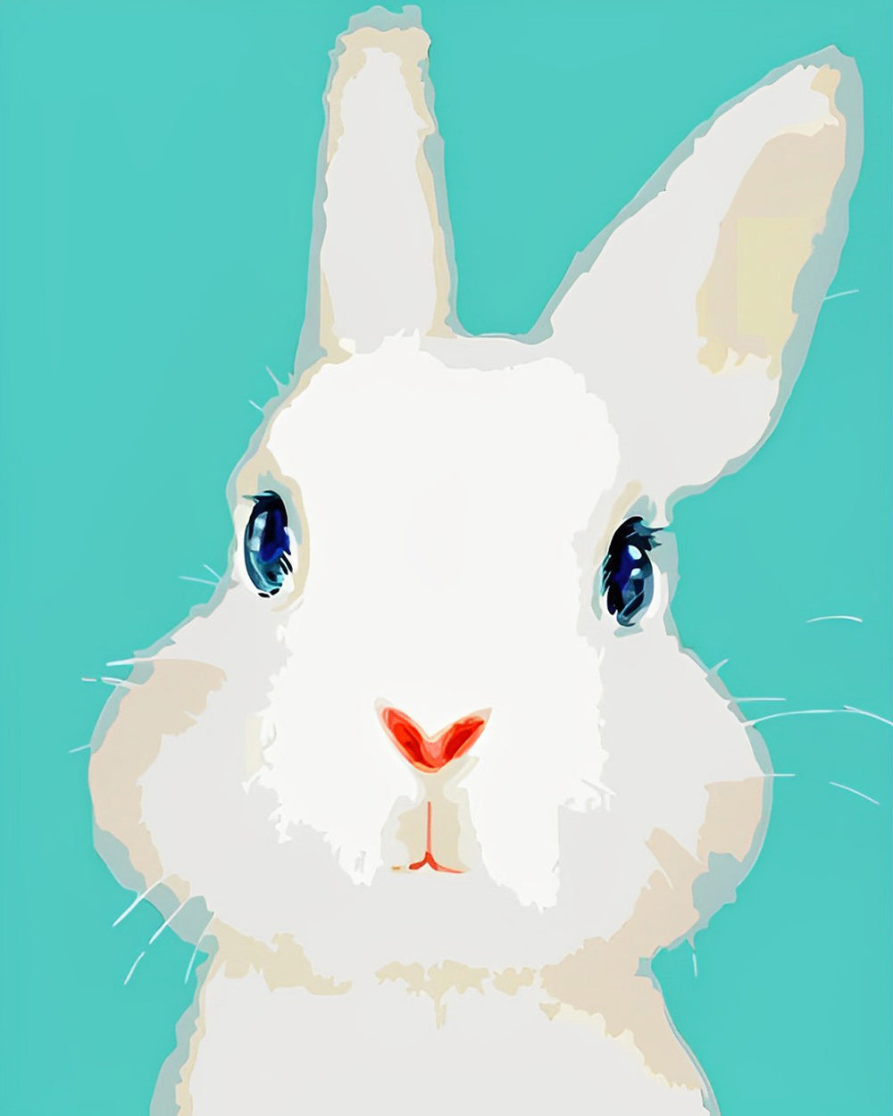 Schattig Wit Konijn Diamond Painting