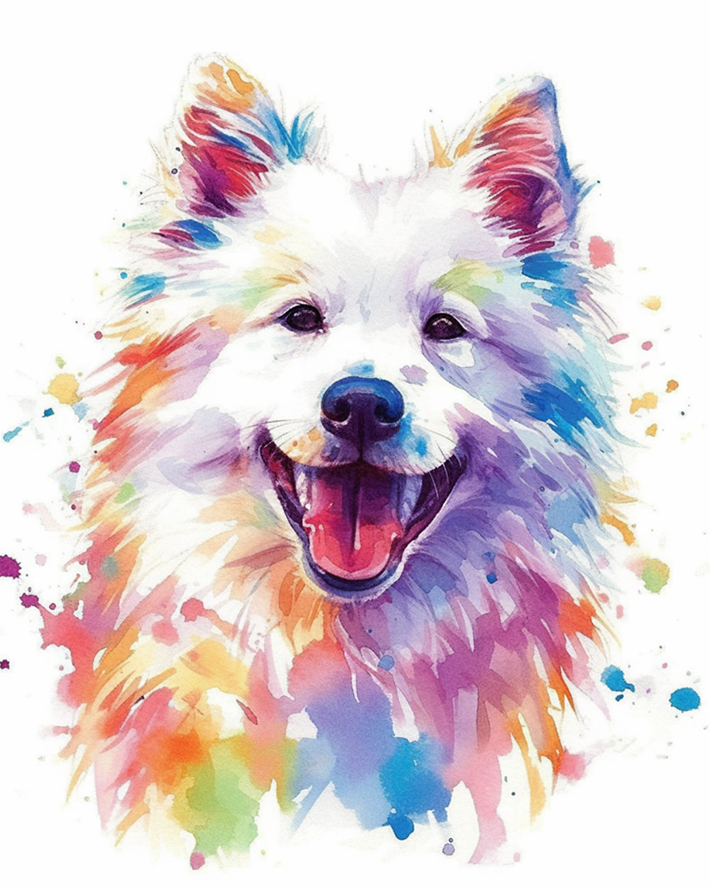 Schattige Aquarel Samojeed Diamond Painting