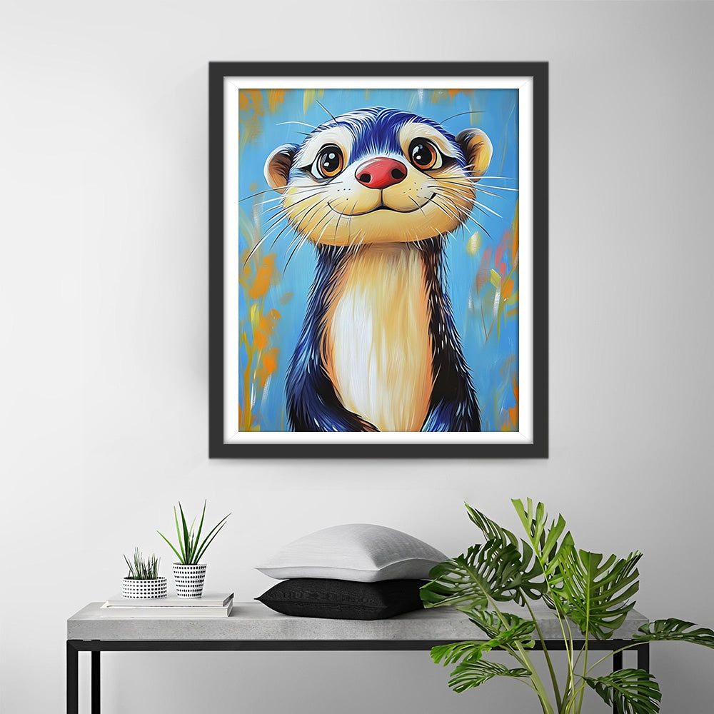 Schattige Blauwe Bever Diamond Painting