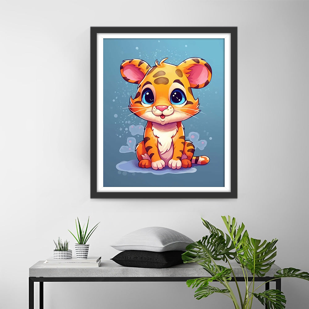 Schattige Cartoon Tijger Baby Diamond Painting