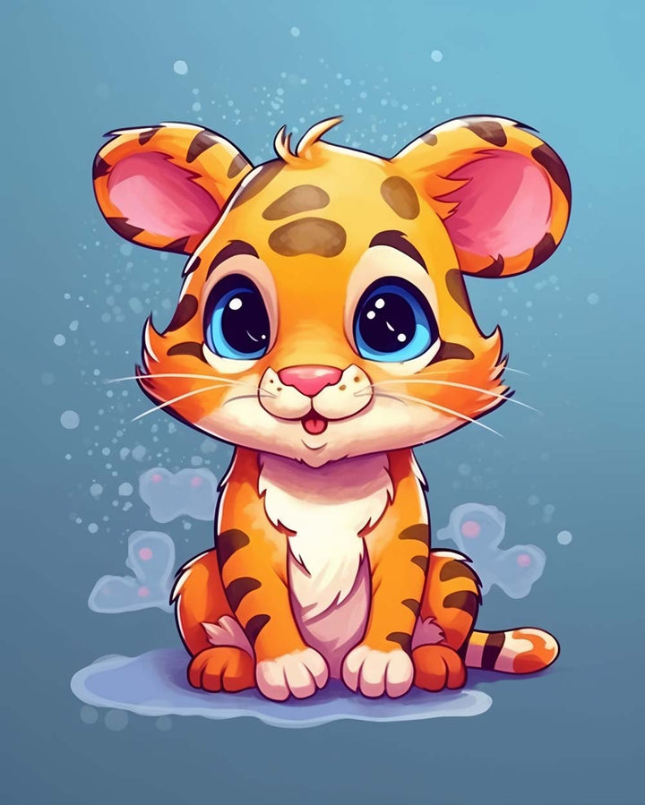 Schattige Cartoon Tijger Baby Diamond Painting