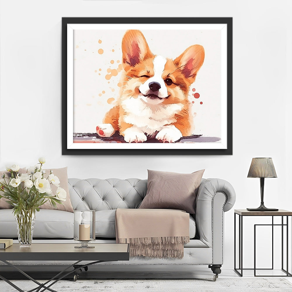 Schattige Corgi Diamond Painting