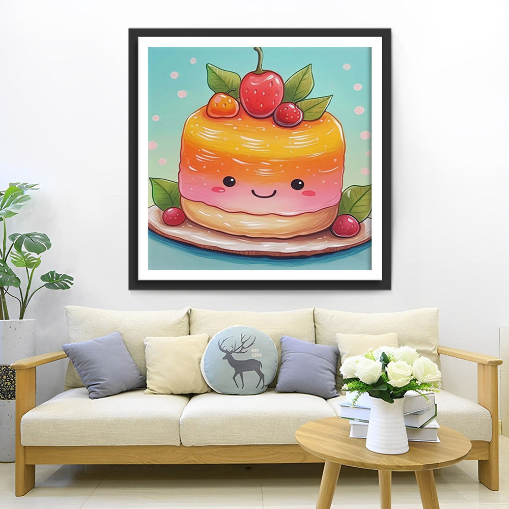 Schattige Fruitpuddingtaart Diamond Painting