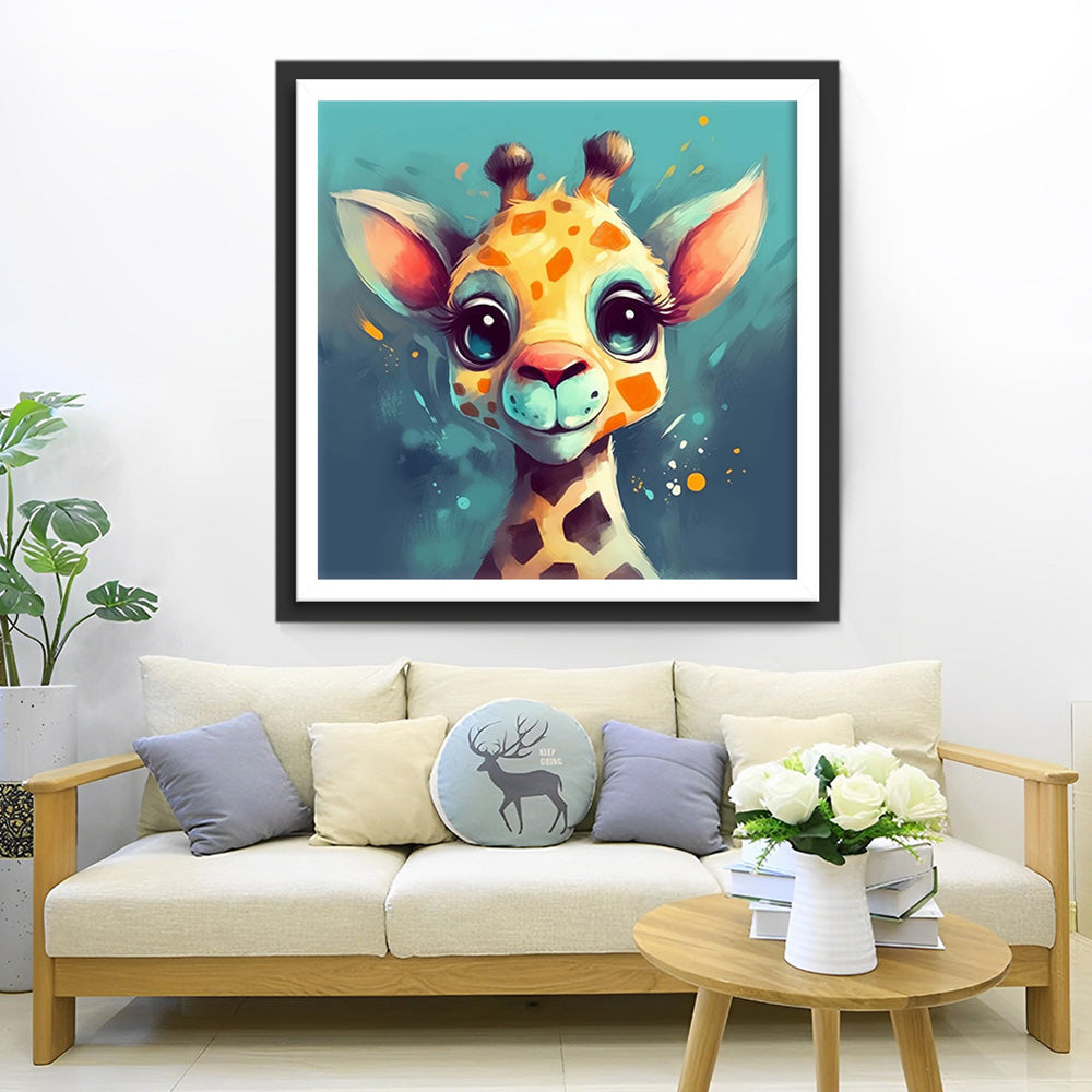 Schattige Giraffebaby Diamond Painting