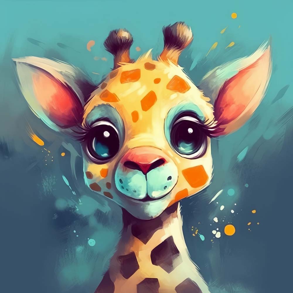 Schattige Giraffebaby Diamond Painting