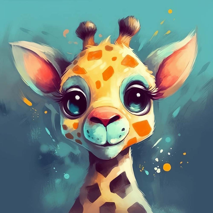 Schattige Giraffebaby Diamond Painting