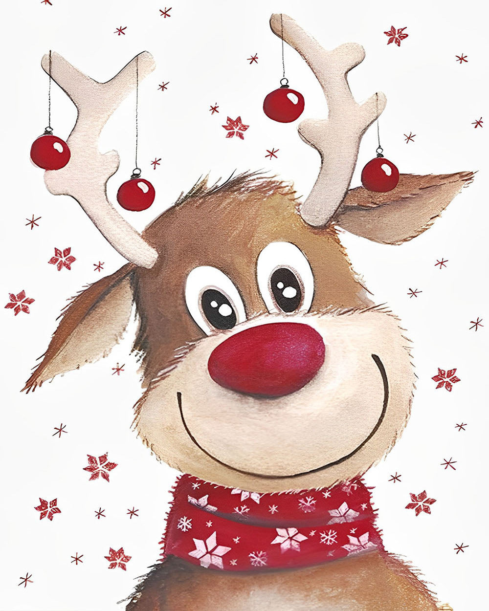 Schattige Kerst Eland Diamond Painting