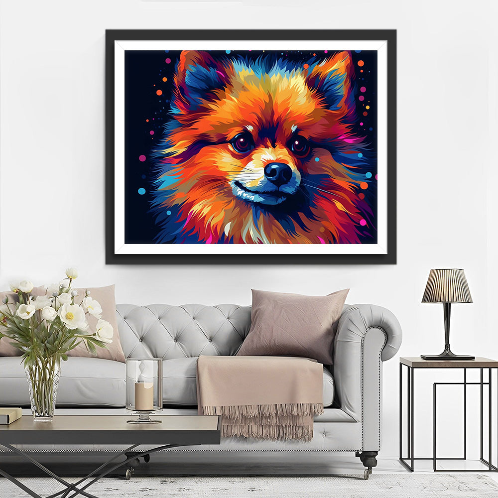 Schattige Kleurrijke Hond Diamond Painting