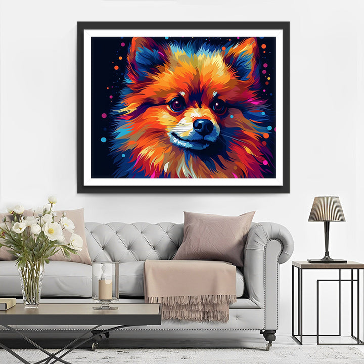Schattige Kleurrijke Hond Diamond Painting