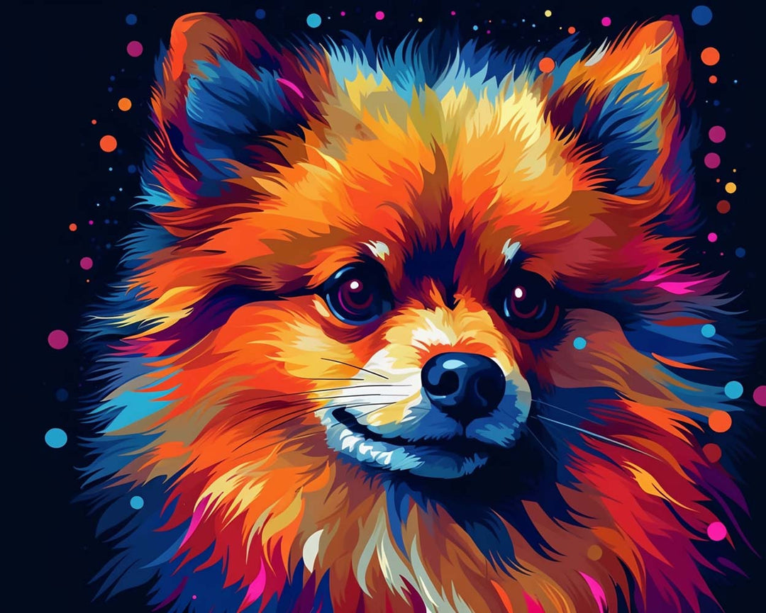 Schattige Kleurrijke Hond Diamond Painting