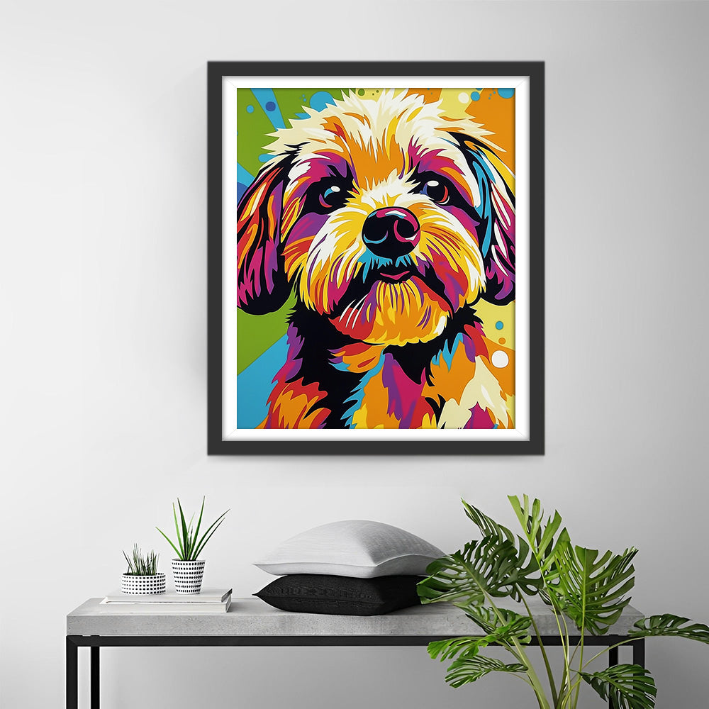 Schattige Kleurrijke Poedel Diamond Painting