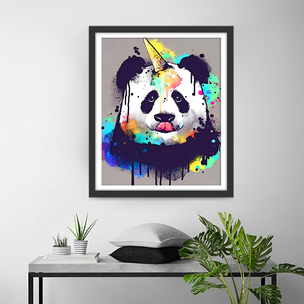 Schattige Panda en IJsje Diamond Painting