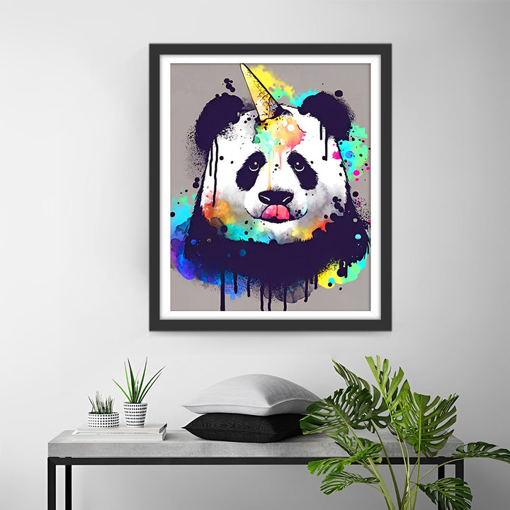 Schattige Panda en IJsje Diamond Painting