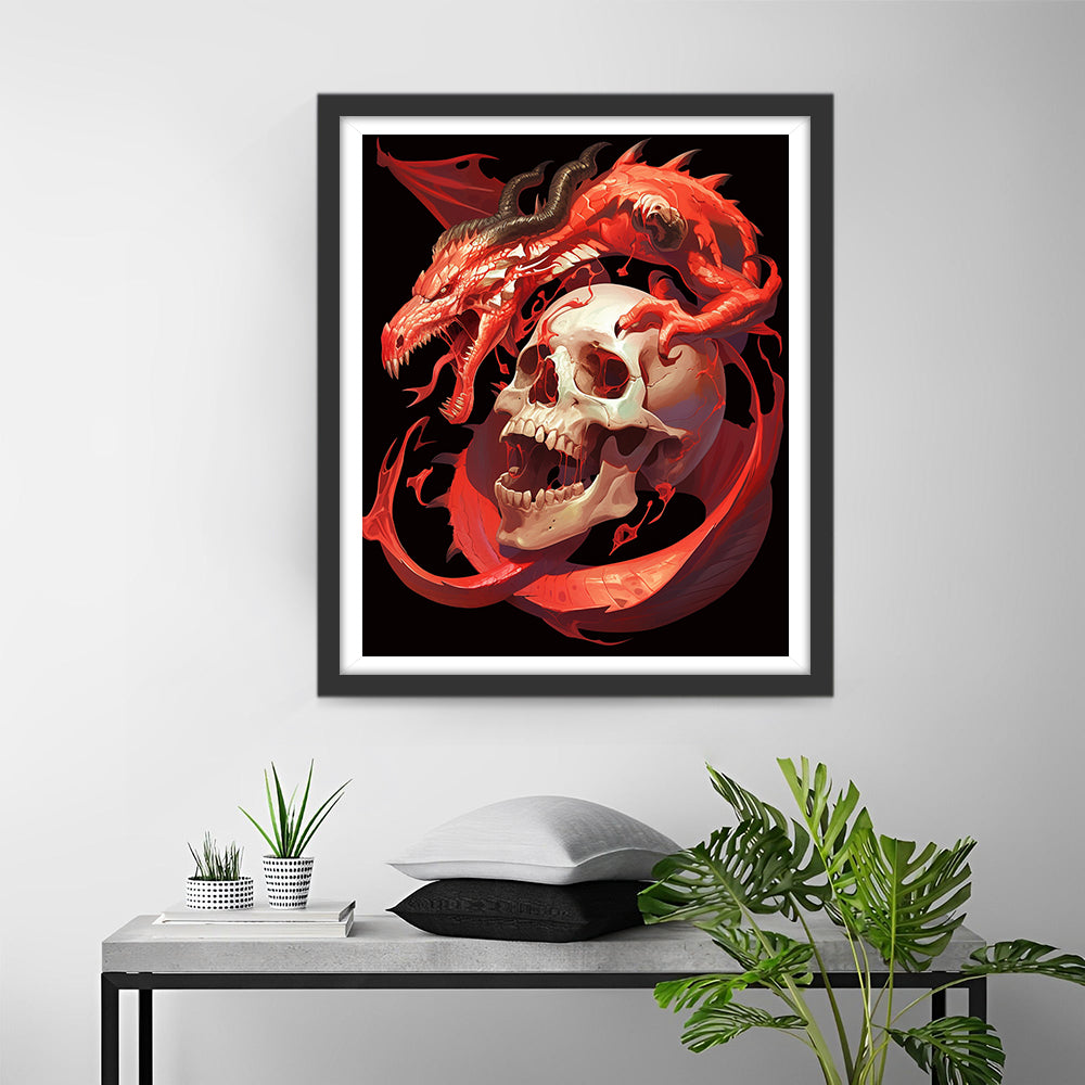 Schedel en Draak Diamond Painting