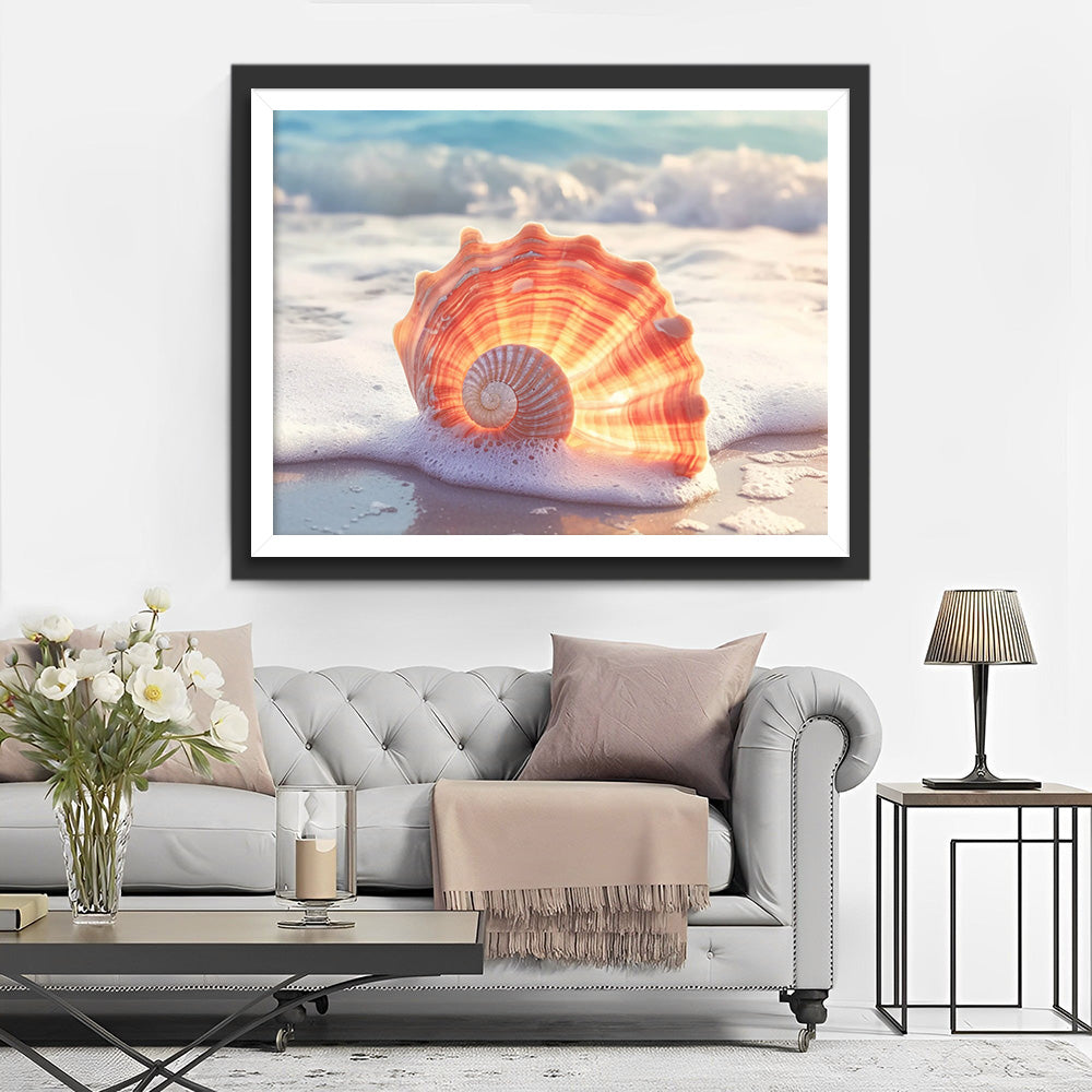 Schelp op het Strand Diamond Painting