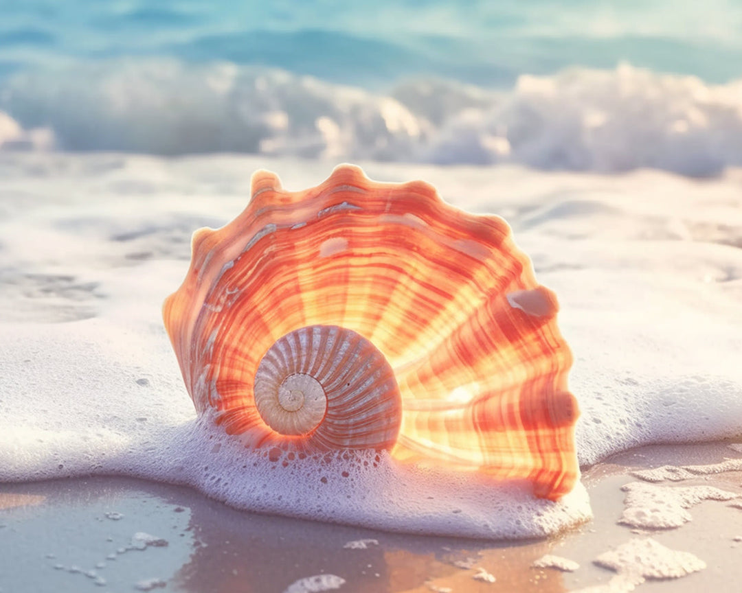 Schelp op het Strand Diamond Painting